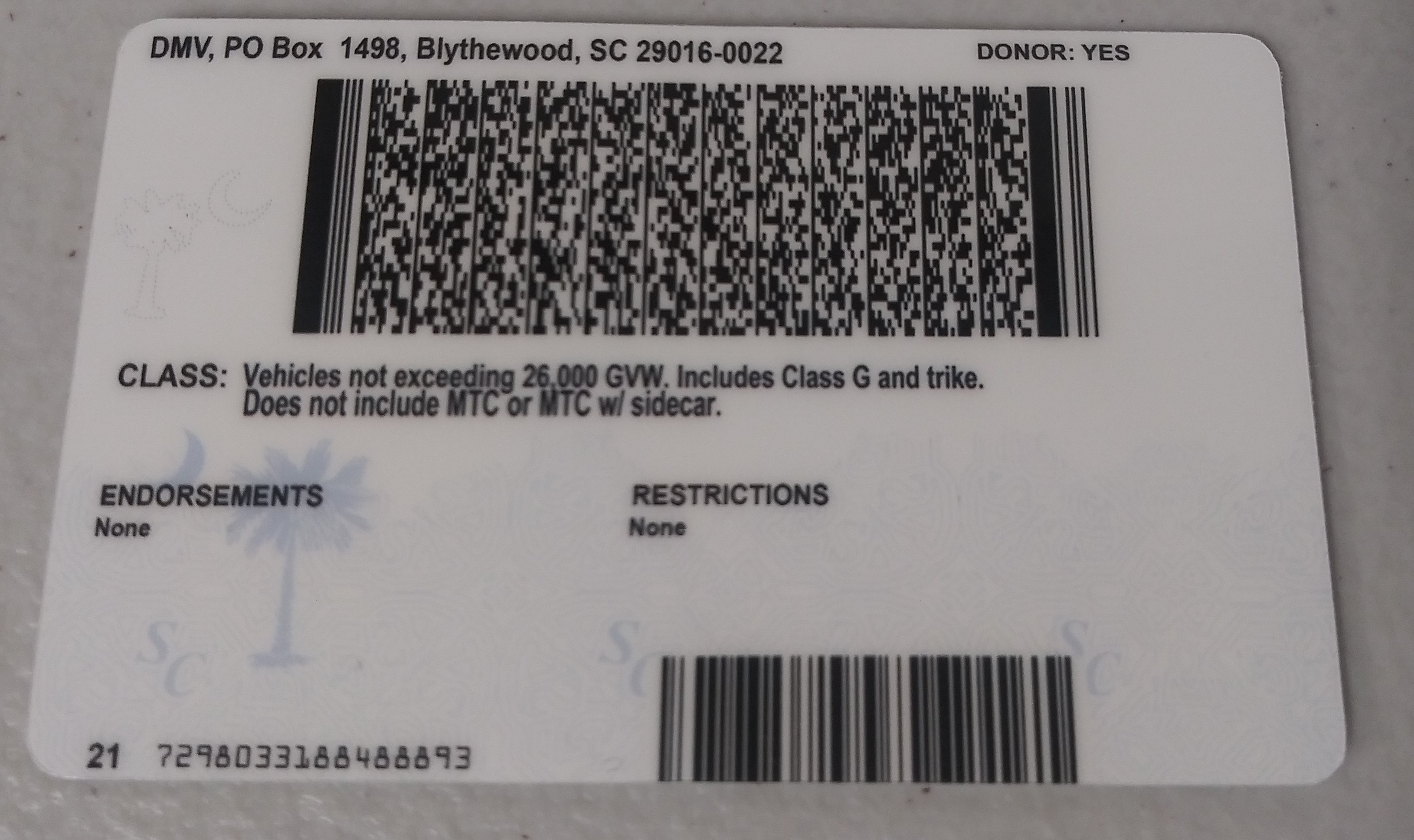 what state issued barcode driver licenses